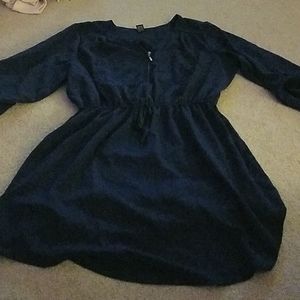 Empire waist royal blue zip front top